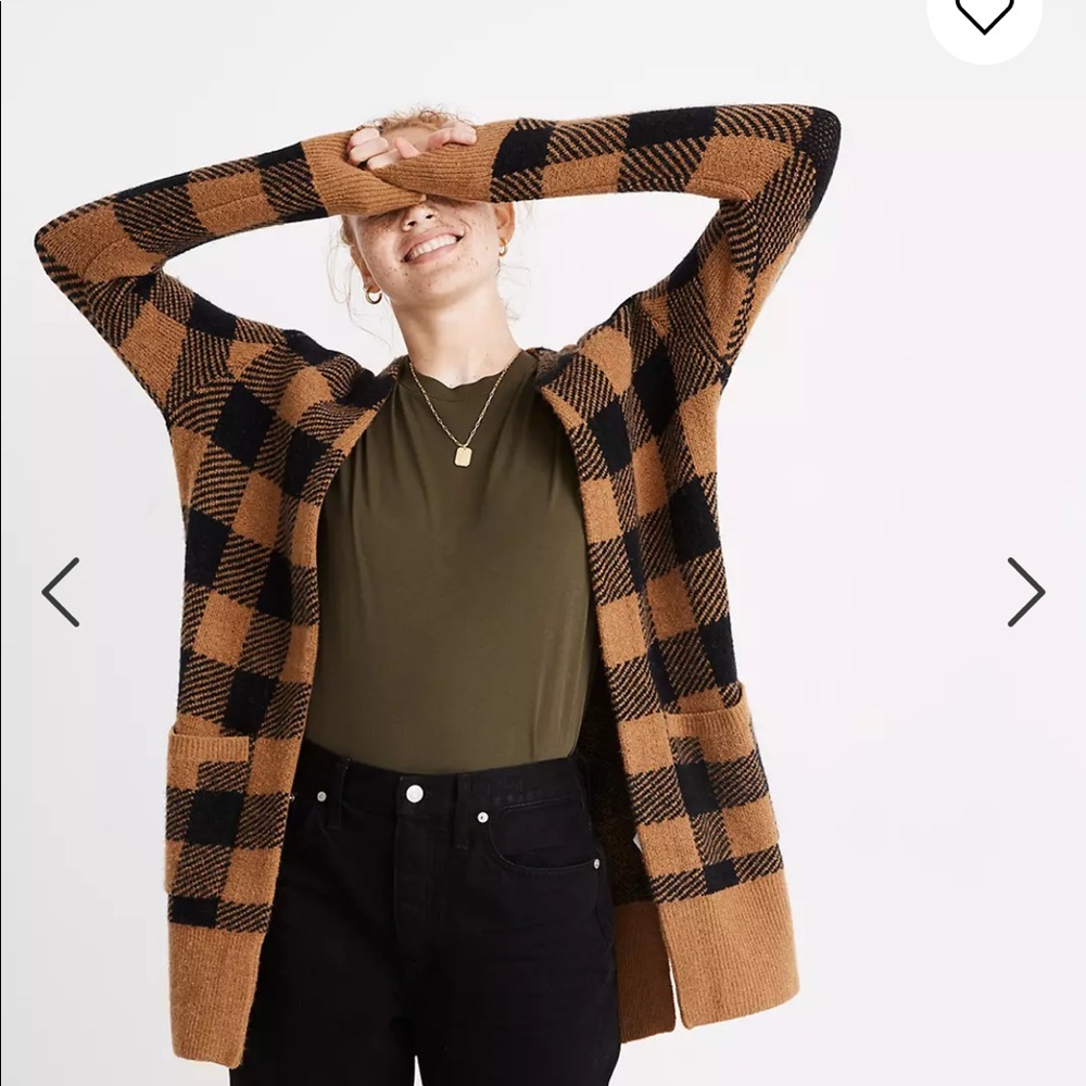 Madewell buffalo check cardigan